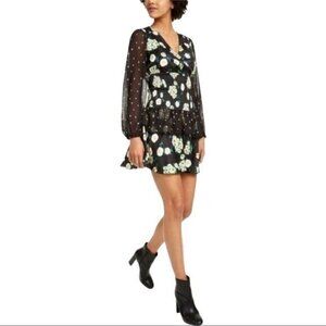 Anthropologie Foxiedox NWT Anemone Smocked Mixed Print Dress Large MSRP $180